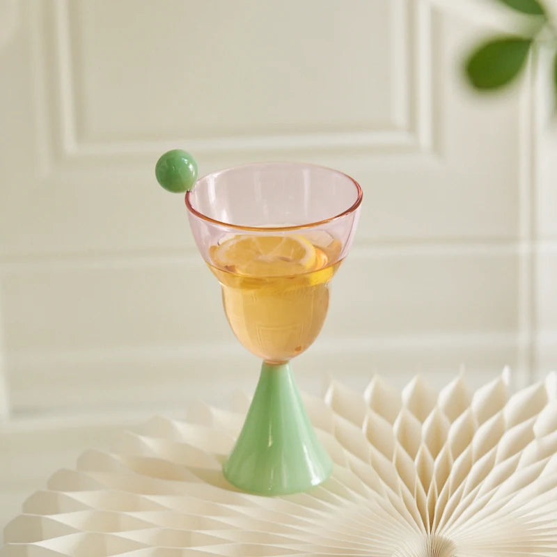 Handmade Glass Wine Glass Vintage Ice Cream Cereal Bowl