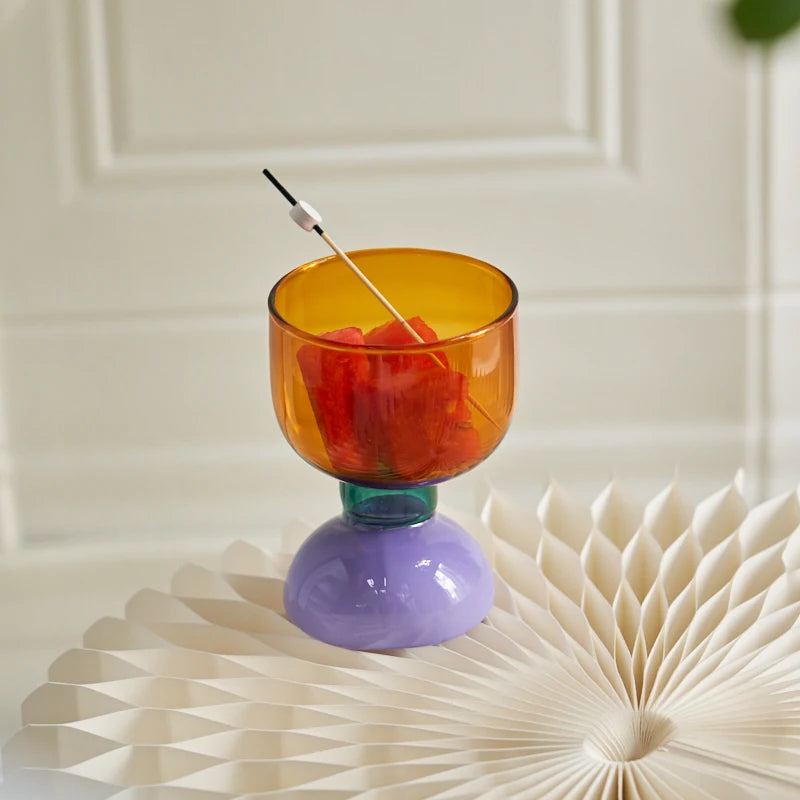 Handmade Glass Wine Glass Vintage Ice Cream Cereal Bowl