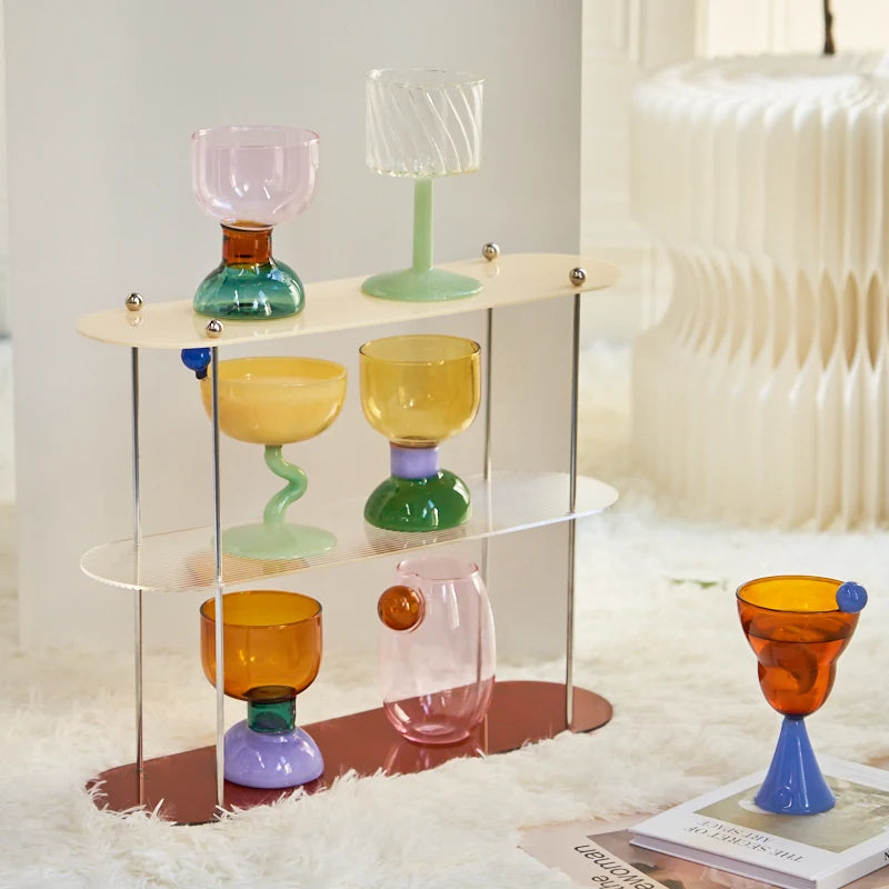 Handmade Glass Wine Glass Vintage Ice Cream Cereal Bowl
