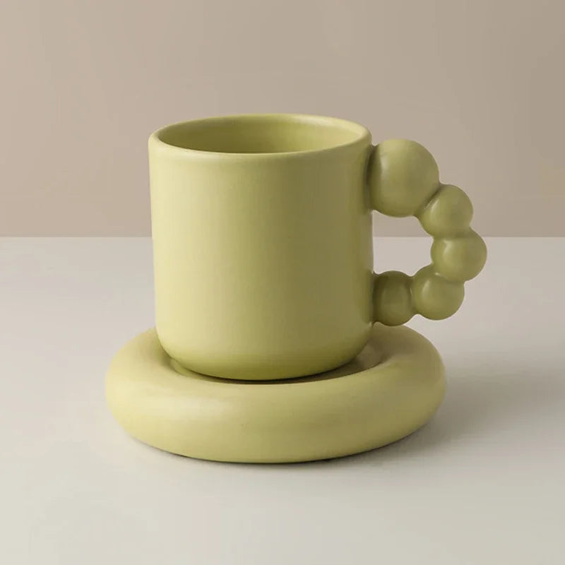 Ceramic Creative Coffee Cup with Tray