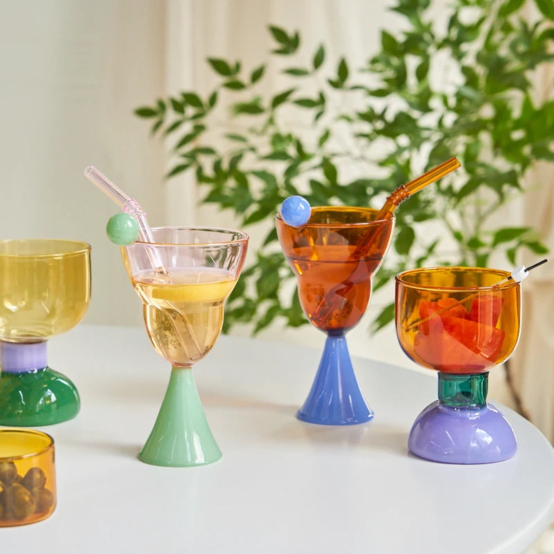 Handmade Glass Wine Glass Vintage Ice Cream Cereal Bowl
