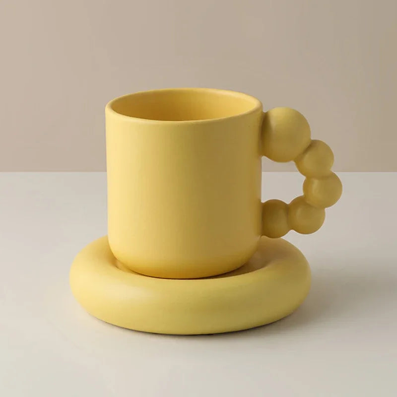 Ceramic Creative Coffee Cup with Tray