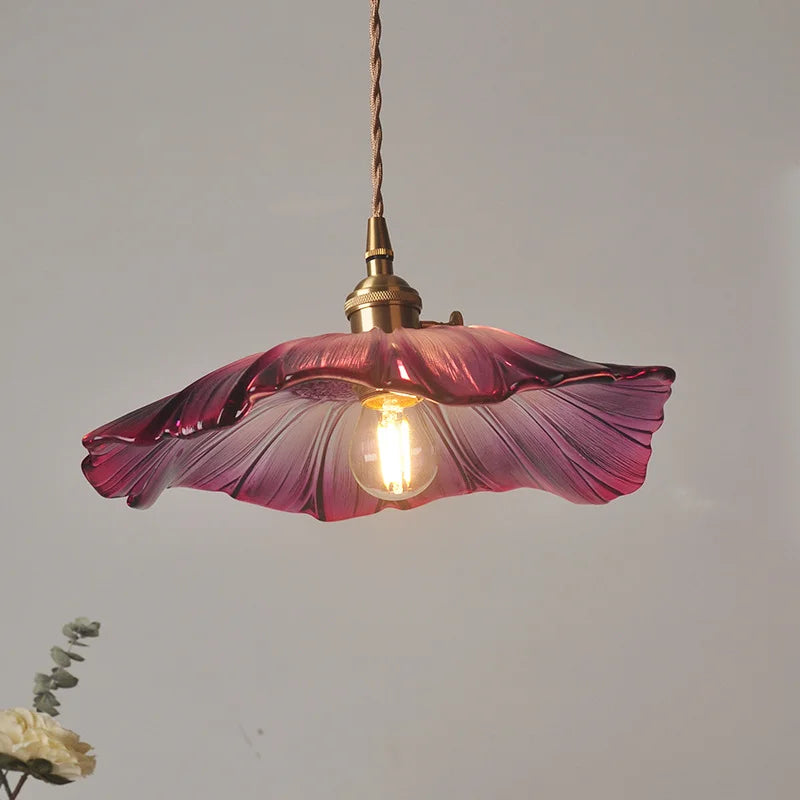 Modern Pendant Lights Flower Glass Hanging Lamps